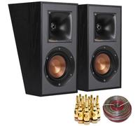 Klipsch Reference R-41SA Dolby Atmos High-Performance, Horn-Loaded Elevation Surround Speaker Pair with 5 Pair Banana Plugs and 50 Foot 16 AWG Gauge Heavy Duty Speaker Wire Cable