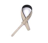 KLIQ Premium Padded Leather Guitar Strap for Bass & Electric Guitar with 3" Wide Pad and Adjustable Length from 41" to 54", White