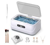 Klivvio Ultrasonic Jewelry Cleaner: 48Khz Ring Cleaner Ultrasonic Machine with Digital Timer, 4 Cleaning Modes, 24W Sonic Cleaner for Jewelry, Glasses, Retainer, Watch Strap, Home & Travel Use, 13.5oz