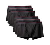 kliy Men‘S Boxer Shorts Fashion Sexy Cotton Men S Plus Size Boxer Shorts Man Underpants Male Panties Large (Pack of 6) Stely E-6Pcs_A2470_Black_XL