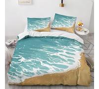 KLJFIGUT Double Duvet Set sea Soft Microfiber Bedding Double Bed Set for Teens Adults, Anti-Allergic Quilt Covers with Zipper Closure + 2 Pillowcases 19x29 inch - 78.7x78.7 inch