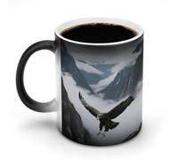 KLJHNVBM - 12oz Magic Heat Sensitive Ceramic Coffee Mug, Eagles Fly in The Valley Coffee Mug for Office, Home and Gifts