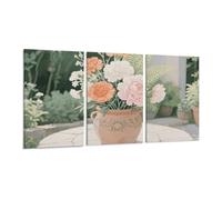 KLJHNVBM 3 Panel Canvas Wall Art Vertical 12x24inch(30x60cm) Modern Artwork Prints Home Decor, Asian Cherry Blossom Poster for Living Room, Bedroom, Office Decor, Frame-style