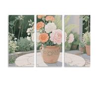 KLJHNVBM 3 Panel Canvas Wall Art Vertical 16x32inch(40x80cm) Modern Artwork Prints Home Decor, Asian Cherry Blossom Poster for Living Room, Bedroom, Office Decor, Unframe-style
