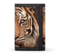KLJHNVBM 3D Tiger Head Trifold Wallet for Men - Money Clip Slim Wallets with Multiple Card Slots Minimalist Small Front Pocket Wallet for Everyday Carry