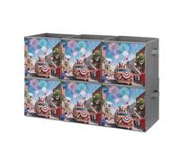 KLJHNVBM 6PCS Foldable Storage Cubes 10.6 Inch, Oxford Fabric Collapsible Storage Bins with Handles, Square America Independence Day Organizer Boxes for Closet Shelves, Toys, Clothes