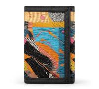 KLJHNVBM A Colorful Quilt Trifold Wallet for Men - Money Clip Slim Wallets with Multiple Card Slots Minimalist Small Front Pocket Wallet for Everyday Carry