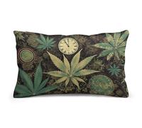 KLJHNVBM A Puff in Time Weed Marijuana Throw Pillow Cover 8"x12" - Soft Plush Pillow Covers Double Sided Print Decorative Throw Pillow Covers for Bed, Sofa, Living Room, Car, RV, Machine Washable