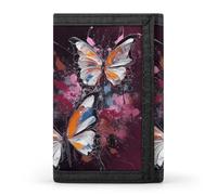 KLJHNVBM Abstract Butterfly Trifold Wallet for Men - Money Clip Slim Wallets with Multiple Card Slots Minimalist Small Front Pocket Wallet for Everyday Carry