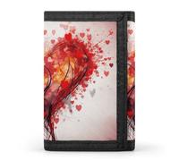 KLJHNVBM Abstract Heart Trifold Wallet for Men - Money Clip Slim Wallets with Multiple Card Slots Minimalist Small Front Pocket Wallet for Everyday Carry