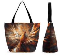 KLJHNVBM Abstract Phoenix Tote Bag for Women with Zipper, Lightweight Oxford Pool Tote Bag Reusable Grocery Bags Shopping Bags Small Medium Handbags for Travel, Work, Gym
