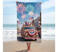 KLJHNVBM America Independence Day Beach Towel 51x31 Inch, Quick Dry & Super Absorbent, Sandproof Lightweight Towels Beach Accessories, Oversized Bath Towel for Pool, Yoga, Travel, Gift
