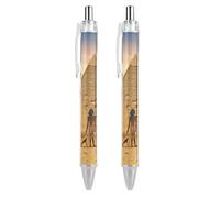 KLJHNVBM Ancient Egyptians Ballpoint Pens - Black Ink Fine Point 0.5mm Pens, Smooth Writing & Comfortable Grip for Office Home, Durable PC Material, Great Gift Idea