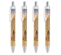 KLJHNVBM Ancient Egyptians Ballpoint Pens - Black Ink Fine Point 0.5mm Pens, Smooth Writing & Comfortable Grip for Office Home, Durable PC Material, Great Gift Idea