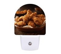 KLJHNVBM Auto On/Off Night Light, A Plate of Fried Chicken Nightlight Smart Sensor LED Plug in Night Lamp for Bedroom, Hallway, Bathroom, Kitchen | Energy Saving (0.5W)