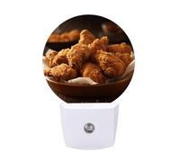KLJHNVBM Auto On/Off Night Light, A Plate of Fried Chicken Nightlight Smart Sensor LED Plug in Night Lamp for Bedroom, Hallway, Bathroom, Kitchen | Energy Saving (0.5W)