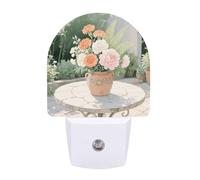 KLJHNVBM Auto On/Off Night Light, Asian Cherry Blossom Nightlight Smart Sensor LED Plug in Night Lamp for Bedroom, Hallway, Bathroom, Kitchen | Energy Saving (0.5W)