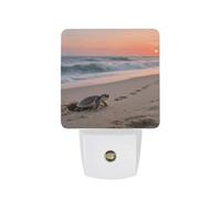 KLJHNVBM Auto On/Off Night Light, Beach Sea Turtle Nightlight Smart Sensor LED Plug in Night Lamp for Bedroom, Hallway, Bathroom, Kitchen | Energy Saving (0.5W)