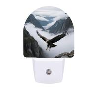 KLJHNVBM Auto On/Off Night Light, Eagles Fly in The Valley Nightlight Smart Sensor LED Plug in Night Lamp for Bedroom, Hallway, Bathroom, Kitchen | Energy Saving (0.5W)