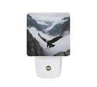 KLJHNVBM Auto On/Off Night Light, Eagles Fly in The Valley Nightlight Smart Sensor LED Plug in Night Lamp for Bedroom, Hallway, Bathroom, Kitchen | Energy Saving (0.5W)