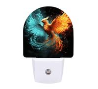 KLJHNVBM Auto On/Off Night Light, Fire and Water Phoenix Nightlight Smart Sensor LED Plug in Night Lamp for Bedroom, Hallway, Bathroom, Kitchen | Energy Saving (0.5W)