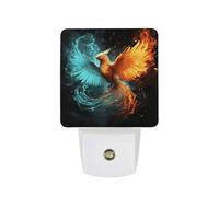 KLJHNVBM Auto On/Off Night Light, Fire and Water Phoenix Nightlight Smart Sensor LED Plug in Night Lamp for Bedroom, Hallway, Bathroom, Kitchen | Energy Saving (0.5W)