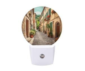 KLJHNVBM Auto On/Off Night Light, Italy Street Nightlight Smart Sensor LED Plug in Night Lamp for Bedroom, Hallway, Bathroom, Kitchen | Energy Saving (0.5W)
