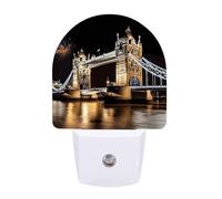 KLJHNVBM Auto On/Off Night Light, Night London Tower Bridge Nightlight Smart Sensor LED Plug in Night Lamp for Bedroom, Hallway, Bathroom, Kitchen | Energy Saving (0.5W)