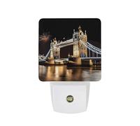KLJHNVBM Auto On/Off Night Light, Night London Tower Bridge Nightlight Smart Sensor LED Plug in Night Lamp for Bedroom, Hallway, Bathroom, Kitchen | Energy Saving (0.5W)