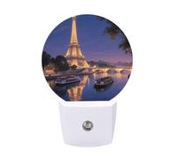 KLJHNVBM Auto On/Off Night Light, Night View of The Eiffel Tower in Paris Nightlight Smart Sensor LED Plug in Night Lamp for Bedroom, Hallway, Bathroom, Kitchen | Energy Saving (0.5W)