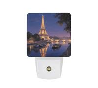 KLJHNVBM Auto On/Off Night Light, Night View of The Eiffel Tower in Paris Nightlight Smart Sensor LED Plug in Night Lamp for Bedroom, Hallway, Bathroom, Kitchen | Energy Saving (0.5W)