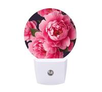 KLJHNVBM Auto On/Off Night Light, Peony Flowers Nightlight Smart Sensor LED Plug in Night Lamp for Bedroom, Hallway, Bathroom, Kitchen | Energy Saving (0.5W)