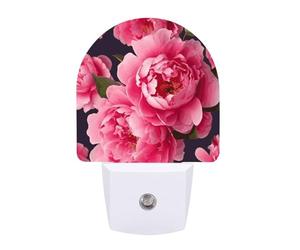 KLJHNVBM Auto On/Off Night Light, Peony Flowers Nightlight Smart Sensor LED Plug in Night Lamp for Bedroom, Hallway, Bathroom, Kitchen | Energy Saving (0.5W)