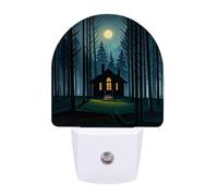 KLJHNVBM Auto On/Off Night Light, The Black Hut Nightlight Smart Sensor LED Plug in Night Lamp for Bedroom, Hallway, Bathroom, Kitchen | Energy Saving (0.5W)