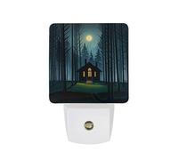 KLJHNVBM Auto On/Off Night Light, The Black Hut Nightlight Smart Sensor LED Plug in Night Lamp for Bedroom, Hallway, Bathroom, Kitchen | Energy Saving (0.5W)