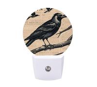 KLJHNVBM Auto On/Off Night Light, The Mysterious Crow Nightlight Smart Sensor LED Plug in Night Lamp for Bedroom, Hallway, Bathroom, Kitchen | Energy Saving (0.5W)