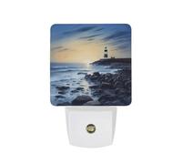 KLJHNVBM Auto On/Off Night Light, The Seaside Lighthouse Nightlight Smart Sensor LED Plug in Night Lamp for Bedroom, Hallway, Bathroom, Kitchen | Energy Saving (0.5W)