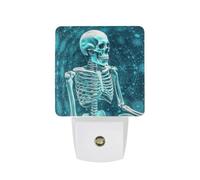 KLJHNVBM Auto On/Off Night Light, The Skeleton of Color Space Nightlight Smart Sensor LED Plug in Night Lamp for Bedroom, Hallway, Bathroom, Kitchen | Energy Saving (0.5W)