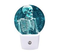 KLJHNVBM Auto On/Off Night Light, The Skeleton of Color Space Nightlight Smart Sensor LED Plug in Night Lamp for Bedroom, Hallway, Bathroom, Kitchen | Energy Saving (0.5W)