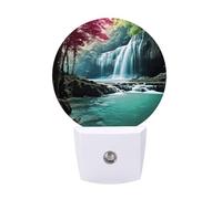 KLJHNVBM Auto On/Off Night Light, Waterfall Natural Landscape Nightlight Smart Sensor LED Plug in Night Lamp for Bedroom, Hallway, Bathroom, Kitchen | Energy Saving (0.5W)