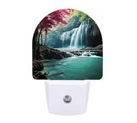 KLJHNVBM Auto On/Off Night Light, Waterfall Natural Landscape Nightlight Smart Sensor LED Plug in Night Lamp for Bedroom, Hallway, Bathroom, Kitchen | Energy Saving (0.5W)