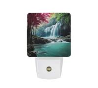 KLJHNVBM Auto On/Off Night Light, Waterfall Natural Landscape Nightlight Smart Sensor LED Plug in Night Lamp for Bedroom, Hallway, Bathroom, Kitchen | Energy Saving (0.5W)