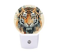 KLJHNVBM Auto On/Off Night Light, Year of The Tiger Tiger Face Nightlight Smart Sensor LED Plug in Night Lamp for Bedroom, Hallway, Bathroom, Kitchen | Energy Saving (0.5W)