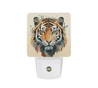 KLJHNVBM Auto On/Off Night Light, Year of The Tiger Tiger Face Nightlight Smart Sensor LED Plug in Night Lamp for Bedroom, Hallway, Bathroom, Kitchen | Energy Saving (0.5W)