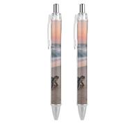 KLJHNVBM Beach Sea Turtle Ballpoint Pens - Black Ink Fine Point 0.5mm Pens, Smooth Writing & Comfortable Grip for Office Home, Durable PC Material, Great Gift Idea