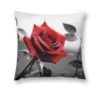 KLJHNVBM Black and White Red Rose Throw Pillow Covers 26 "x26 - Soft Short Plush Decorative Throw Pillow Cases Double-Sided Pillowcase Square Cushion Covers for Couch Sofa Bedroom Car