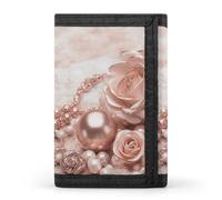 KLJHNVBM Blush Rose Trifold Wallet for Men - Money Clip Slim Wallets with Multiple Card Slots Minimalist Small Front Pocket Wallet for Everyday Carry