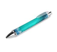 KLJHNVBM Bright Aqua Blue Turquoise Ballpoint Pens - Black Ink Fine Point 0.5mm Pens, Smooth Writing & Comfortable Grip for Office Home, Durable PC Material, Great Gift Idea