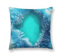 KLJHNVBM Bright Aqua Blue Turquoise Throw Pillow Covers 24 "x24 - Soft Short Plush Decorative Throw Pillow Cases Double-Sided Pillowcase Square Cushion Covers for Couch Sofa Bedroom Car