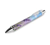 KLJHNVBM Butterflies Fall on Flowers Ballpoint Pens - Black Ink Fine Point 0.5mm Pens, Smooth Writing & Comfortable Grip for Office Home, Durable PC Material, Great Gift Idea